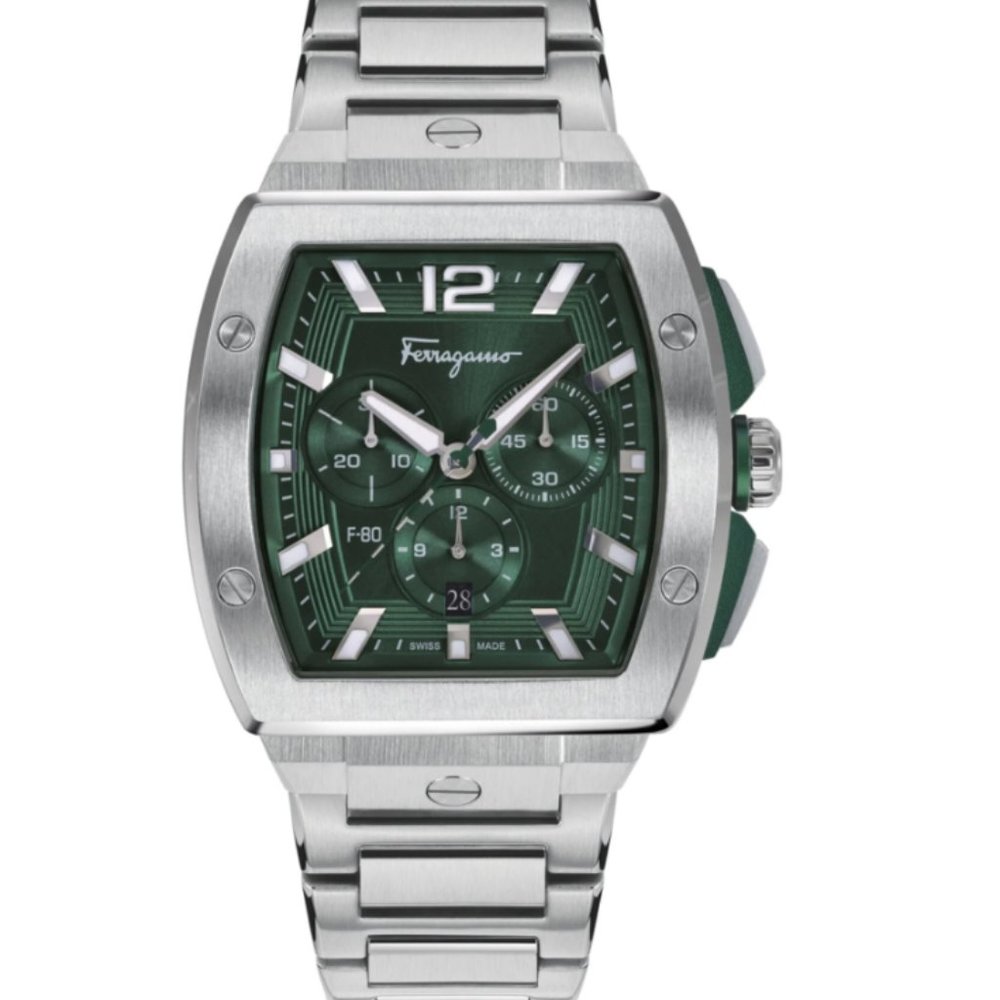 Men's Salvadore Ferragamo Luxury Sport F80 Silver Watch
